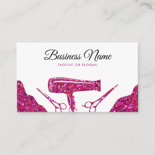Carte De Rendez-vous Chic rose Parties scintillant Sèche cheveux Coiffe
