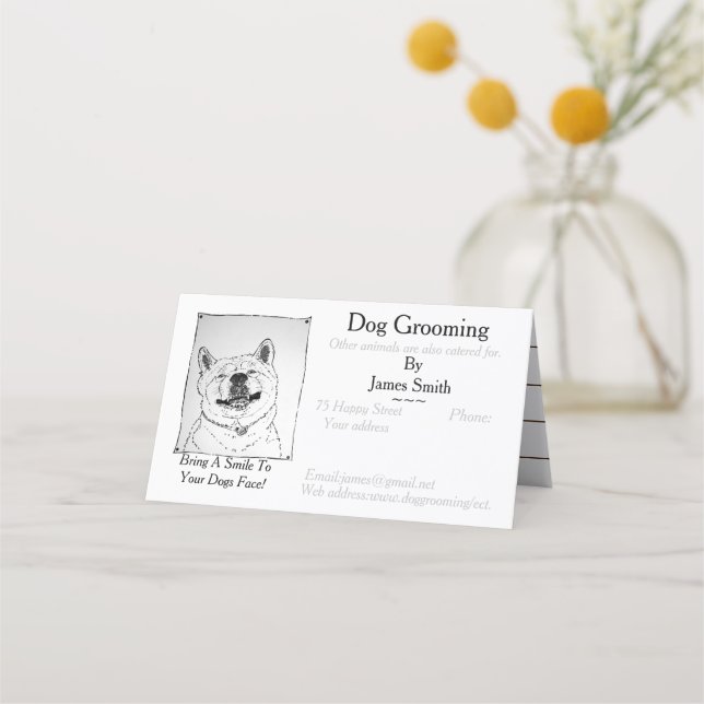Carte De Rendez-vous chien drôle photo chien Grooming services de soins (Devant)