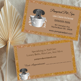 Carte De Rendez-vous Chien Grooming Chien Spa Parties scintillant Busin