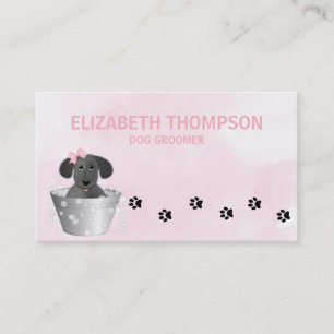 Carte De Rendez-vous Chien rose Grooming Chien Spa