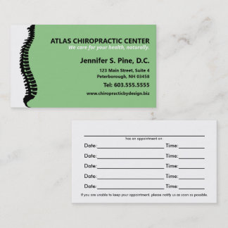 Carte De Rendez-vous Chiropraticien de la colonne vertébrale latérale N