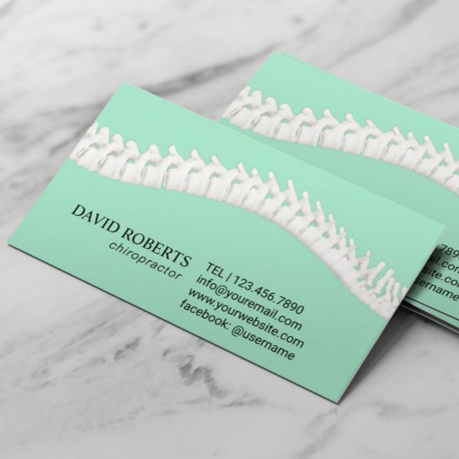 Carte De Rendez-vous Chiropratique Chiropraticien Thérapeute Mint (Créateur téléchargé)