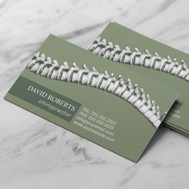 Carte De Rendez-vous Chiropratique Chiropraticien Thérapeute Sage Green (Créateur téléchargé)