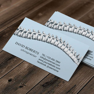 Carte De Rendez-vous Chiropratique Chiropraticien Thérapiste Plain Blue