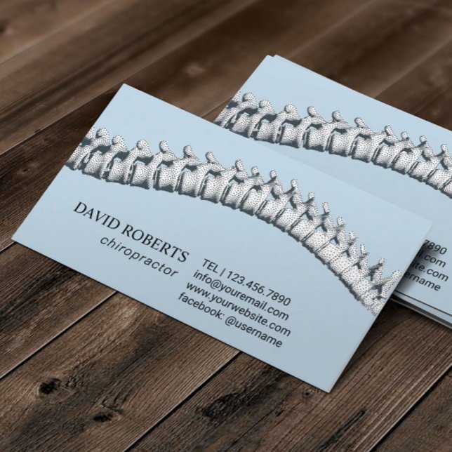 Carte De Rendez-vous Chiropratique Chiropraticien Thérapiste Plain Blue (Créateur téléchargé)