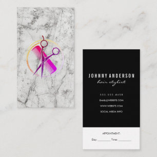 Carte De Rendez-vous Ciseaux de Salon Marbre