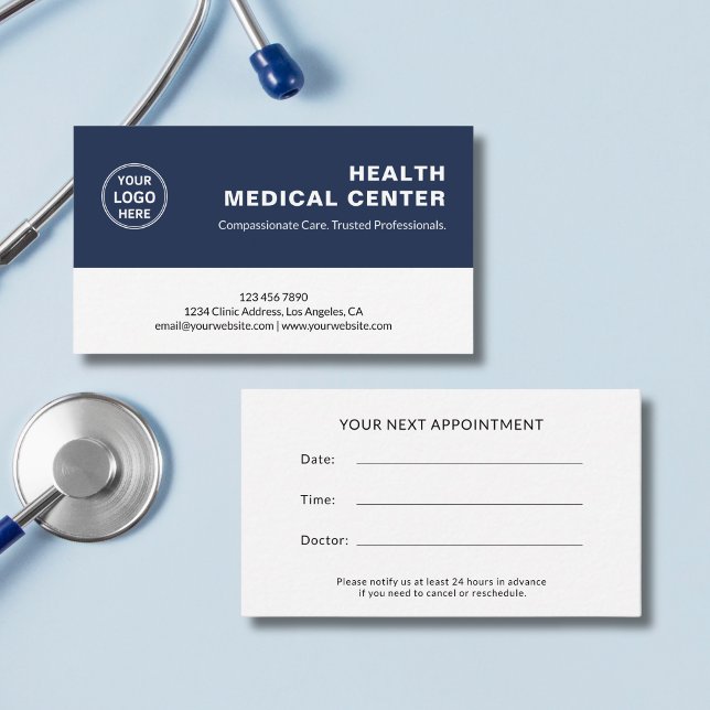 Carte De Rendez-vous Clinique de santé Médicale médecin professionnel (Visit my store for more modern healthcare branding templates and office supplies.)