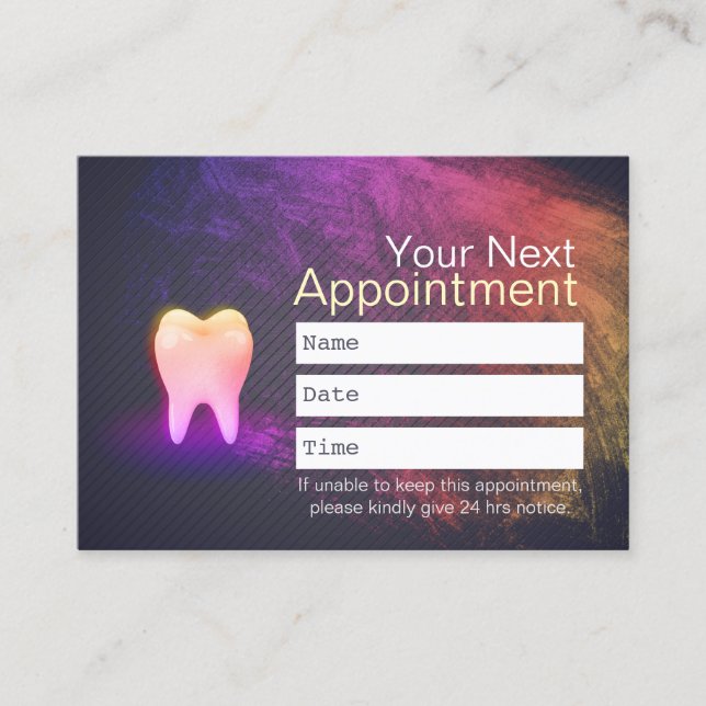 Carte De Rendez-vous Clinique dentaire professionnelle Rose Gold Tooth (Devant)
