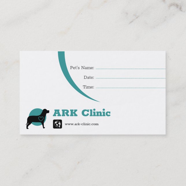 Carte De Rendez-vous Clinique vétérinaire | Info (Dos)