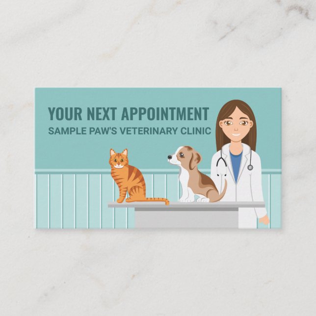Carte De Rendez-vous Clinique vétérinaire Vétérinaire Docteur vétérinai (Devant)
