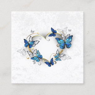 Carte De Rendez-vous Coeur bijoux avec papillons Morpho