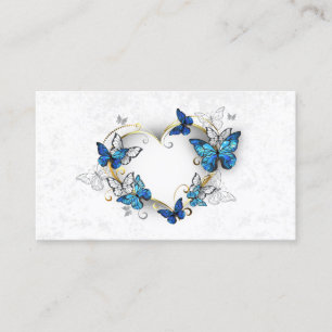 Carte De Rendez-vous Coeur bijoux avec papillons Morpho