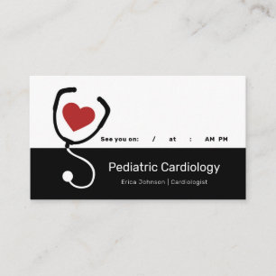Carte De Rendez-vous Coeur pédiatrique de cardiologue avec le