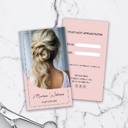 Carte De Rendez-vous Coiffeur Moderne Rose