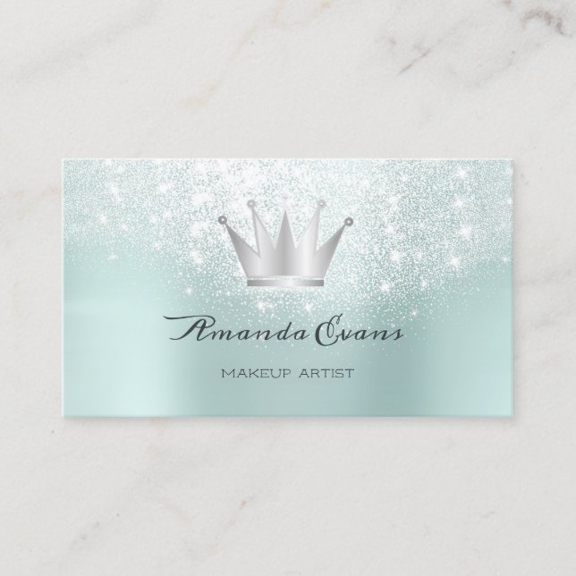 Carte De Rendez-vous Coiffeur Parties scintillant maquillage eau couron (Devant)