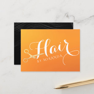 Carte De Rendez-vous Coiffeur Salon de maquillage Chic Orange Ciseaux o