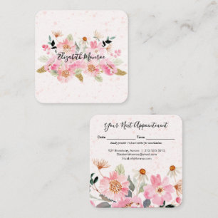 Carte De Rendez-vous Coiffeur Salon de Maquillage Fleurs de Jardin