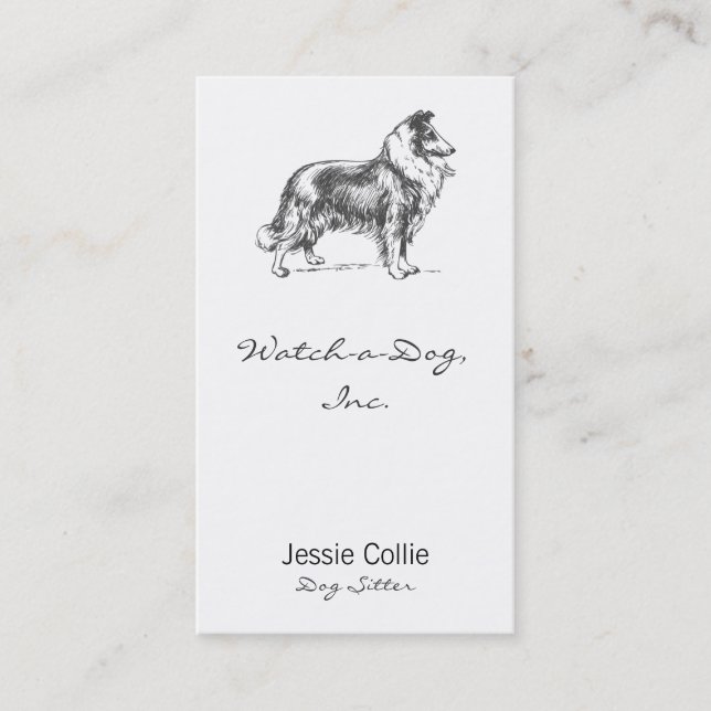 Carte De Rendez-vous Collie Dog (Devant)