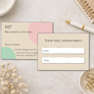 Carte De Rendez-vous Conception de branding minimaliste pastel