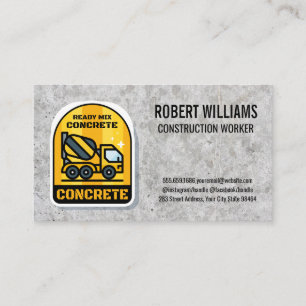 Carte De Rendez-vous Construction   Camion de mélange de ciment   Béton