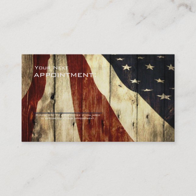 Carte De Rendez-vous Construction en bois américaine patriotique (Devant)