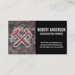 Carte De Rendez-vous Construction   Icônes du marteau