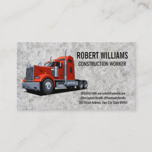 Carte De Rendez-vous Construction   Semi-camion   Arrière - plan en bét