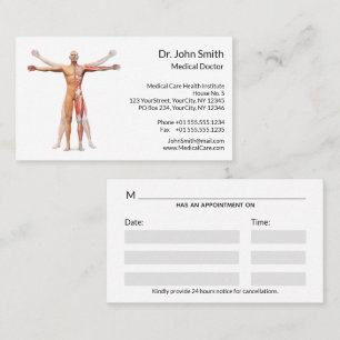 Carte De Rendez-vous Corps humain Médicale Squelette Muscles Rendez-vou