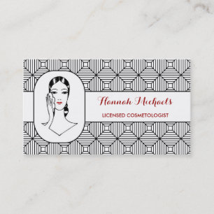 Carte De Rendez-vous Cosmetologue Retro Mod Nomination d'une femme