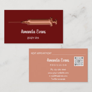 Carte De Rendez-vous Cosmetologue Syringe Botox Injection Bourgogne