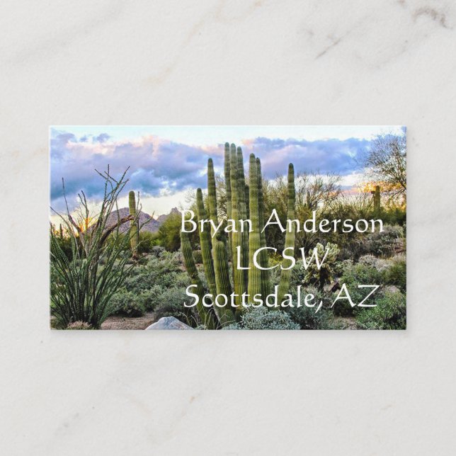 Carte De Rendez-vous Coucher du soleil de Succulent de Scottsdale (Devant)