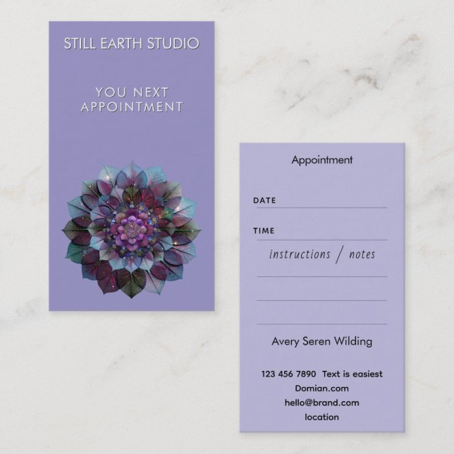 Carte De Rendez-vous Council of Leaves | Mandala Art P&B (Devant / Derrière)