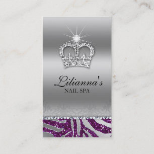 Carte De Rendez-vous Cristal de pourpre d'argent de spa de salon de