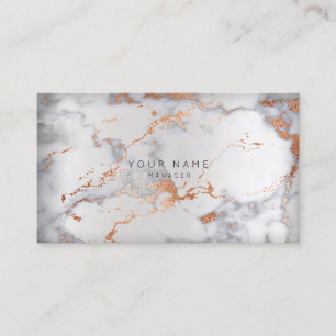 Carte De Rendez-vous Cuivre gris de marbre abstrait VIP d'argent de