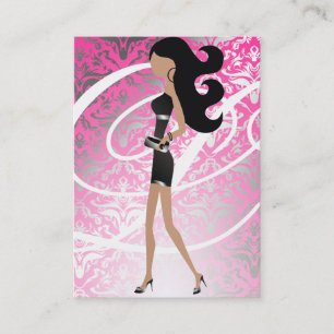 Carte De Rendez-vous damassé du rose de monogramme du Fashionista