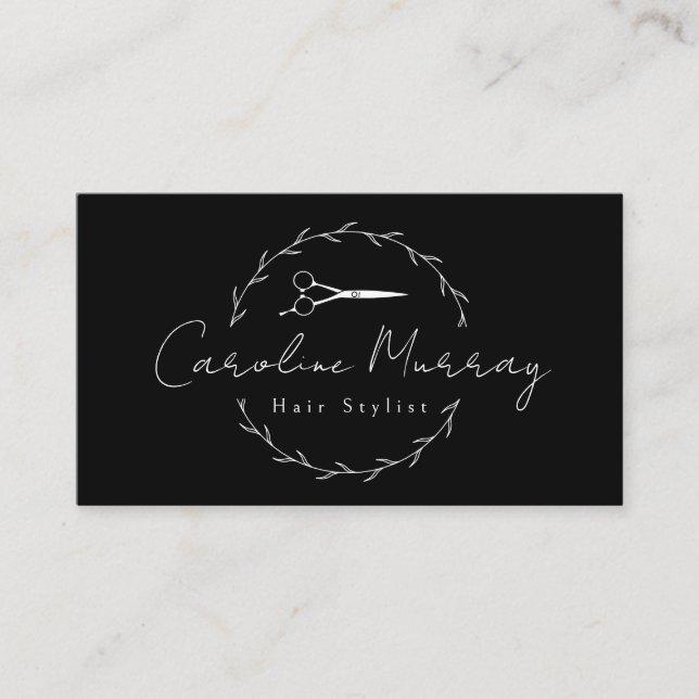 Carte de rendez-vous de coiffure blanche moderne n (Devant)