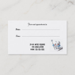 Carte de rendez-vous de dentisterie fantaisie pour