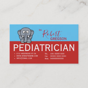 Carte de rendez-vous de pédiatre éléphant mignon
