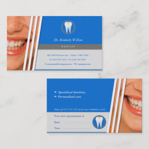 Carte De Rendez-vous Dentaire bleu Personnaliser le dentiste