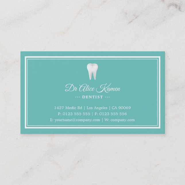 Carte de rendez-vous dentaire | Dentiste Turquoise (Devant)