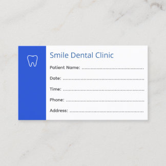 Carte De Rendez-vous Dental Appointment Cards Dentist Office Blue