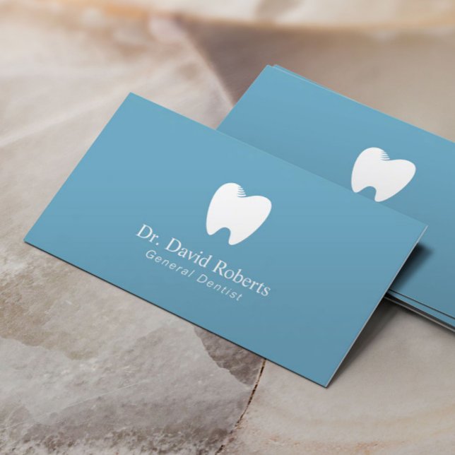 Carte De Rendez-vous Dentist Dentist Tooth Logo Blue Dental Nomination (Créateur téléchargé)