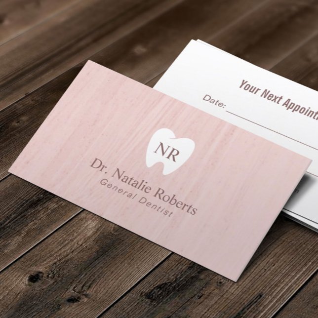 Carte De Rendez-vous Dentist Dentist Tooth Logo Blush Rose Dental Nomin (Créateur téléchargé)