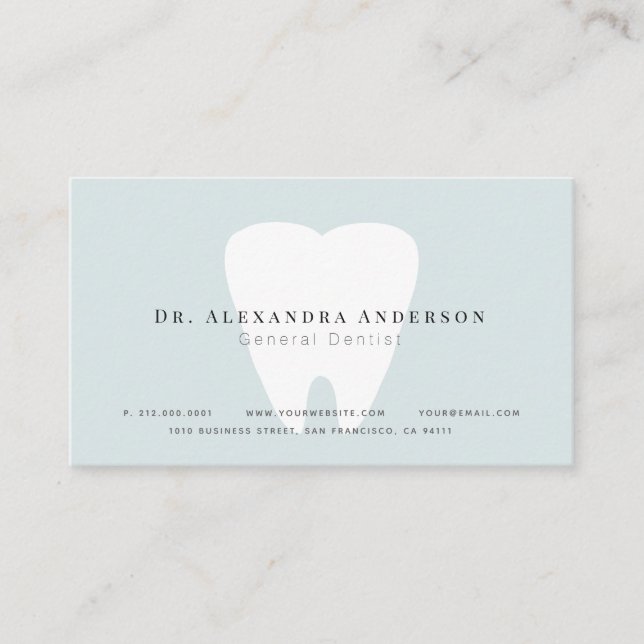 Carte de rendez-vous Dentist Light Blue (Devant)