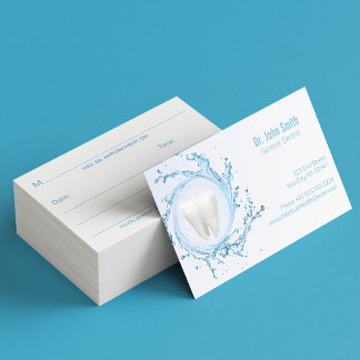 Carte De Rendez-vous Dentiste Dental Dental Dental Water Professionnel
