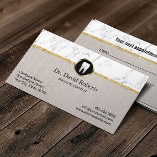 Carte De Rendez-vous Dentiste Moderne Marbre & Linge Dentaire Rendez-vo