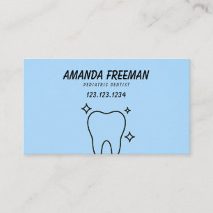 Carte De Rendez-vous Dentiste pour enfants Clean Blue & Black Contour d