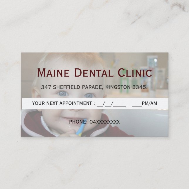 Carte de rendez-vous des dents de brossage de la c (Devant)