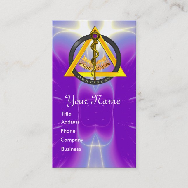 Carte De Rendez-vous DÉSIGNATION DU DENTISTE DE L'ASCLEPIUS ROD Purple (Devant)