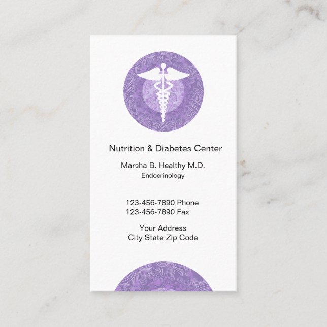Carte De Rendez-vous Docteur En Endocrinologie Et Nutrition (Devant)